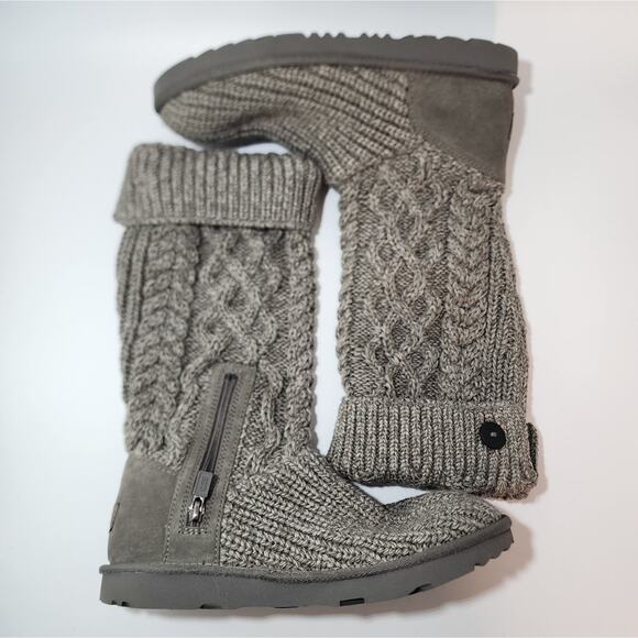 UGG Classic Cardi Cabled Knit Sweater Knee Boots Women's Size 8 NWT - Picture 3 of 10